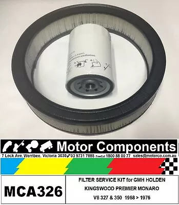 FILTER SERVICE KIT Oil Air Fuel HOLDEN KINGSWOOD PREMIER MONARO V8 327 350 68>74 • $92.96